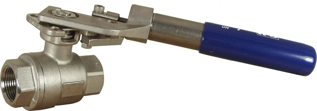 316 Stainless Steel 2 pce Ball Valve BSP c/w Dead man Handle
