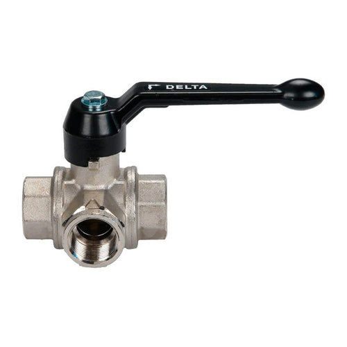 Brass Ball Valves 3 Way L Port PN10 ISO5211 Bottom Entry