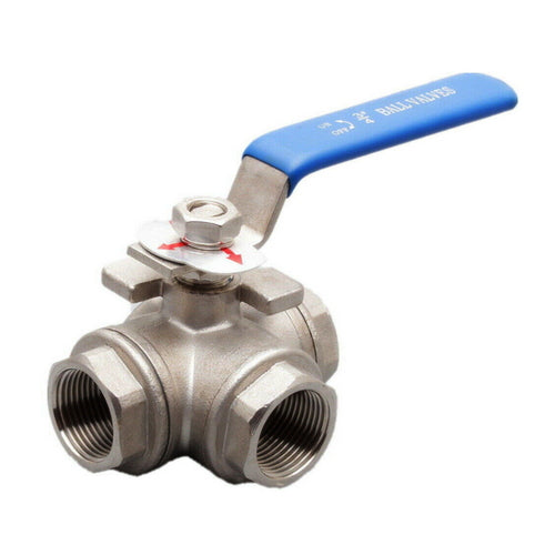 316 Stainless Steel 3 Way Ball Valve BSP T Port